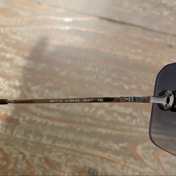 RARE CHANEL Rimless Sunglasses 4017 D Blue Purple Gradient Rhinestones - Picture 9 of 15